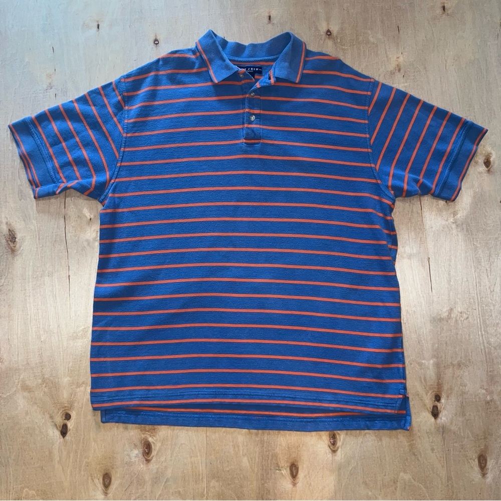 IVY CREW Blue/Orange Striped Polo -XXL